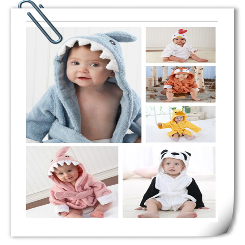 Baby/ Toddler girl boy bathrobe animal-shaped baby hooded absorbent towel