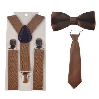 Kids Baby Elastic Suspenders Belt Bow Tie Set