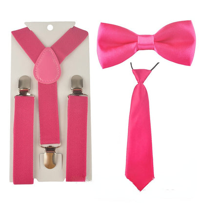 Kids Baby Elastic Suspenders Belt Bow Tie Set