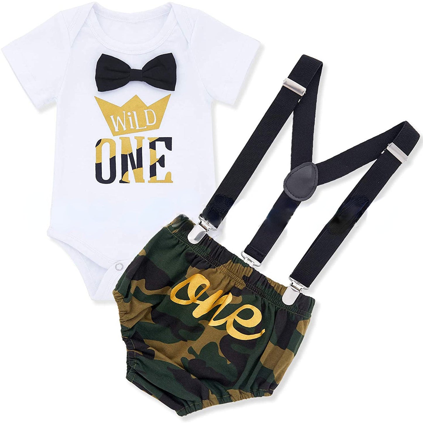 Wild One year old boy birthday party set Camouflage