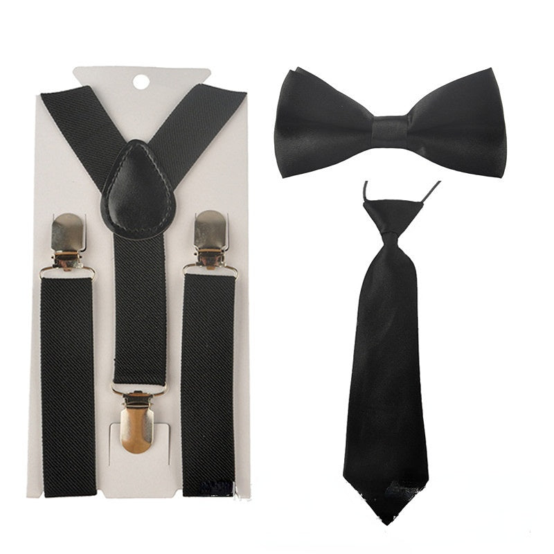 Kids Baby Elastic Suspenders Belt Bow Tie Set