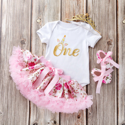 Baby girl one year old birthday Rainbow horse Tutu style Sale