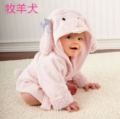 Baby/ Toddler girl boy bathrobe animal-shaped baby hooded absorbent towel