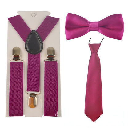 Kids Baby Elastic Suspenders Belt Bow Tie Set