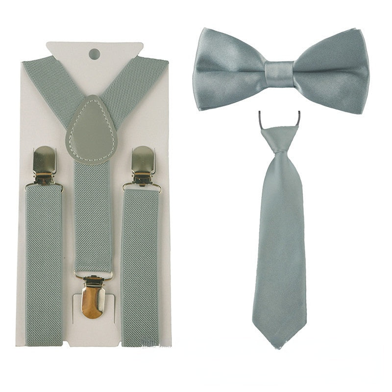 Kids Baby Elastic Suspenders Belt Bow Tie Set