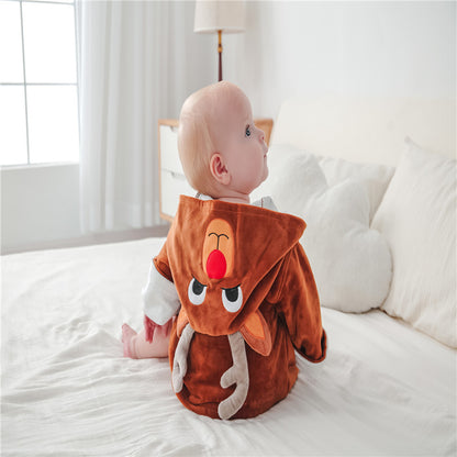 Baby/ Toddler girl boy bathrobe animal-shaped baby hooded absorbent towel