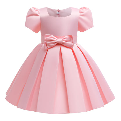 Kids Girl Red bubble sleeve princess dress party dress formal Dress Sale