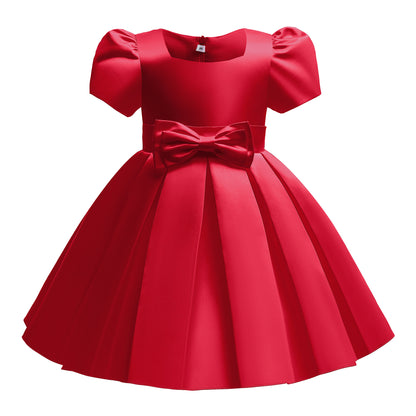 Kids Girl Pink bubble sleeve princess dress party dress formal dress Sale