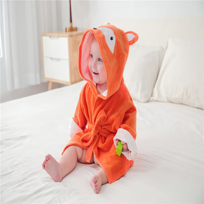 Baby/ Toddler girl boy bathrobe animal-shaped baby hooded absorbent towel