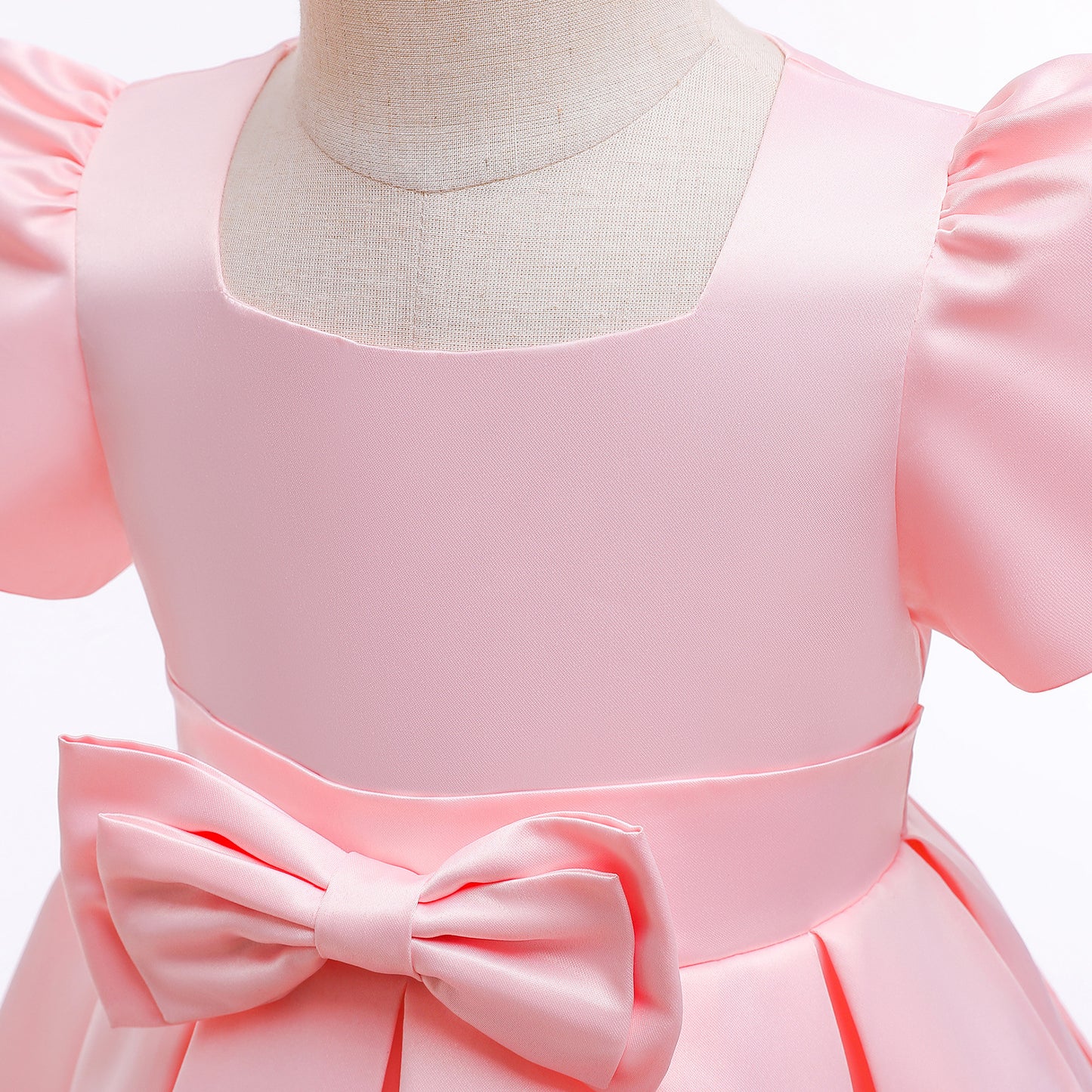 Kids Girl Pink bubble sleeve princess dress party dress formal dress Sale