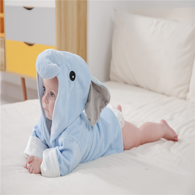 Baby/ Toddler girl boy bathrobe animal-shaped baby hooded absorbent towel