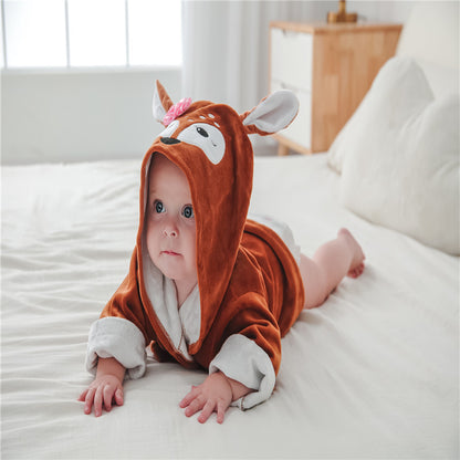 Baby/ Toddler girl boy bathrobe animal-shaped baby hooded absorbent towel