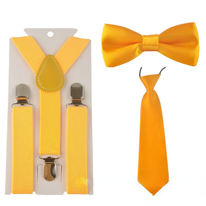 Kids Baby Elastic Suspenders Belt Bow Tie Set