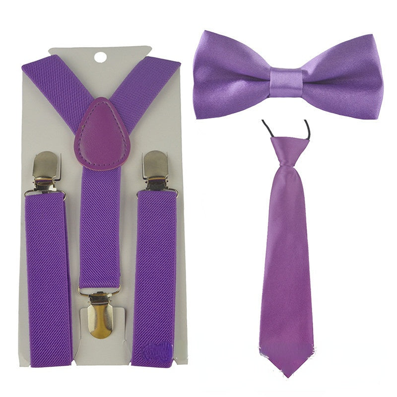 Kids Baby Elastic Suspenders Belt Bow Tie Set