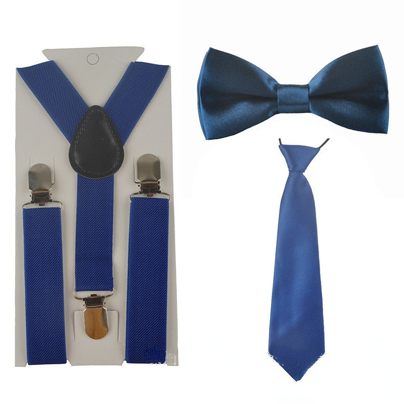 Kids Baby Elastic Suspenders Belt Bow Tie Set