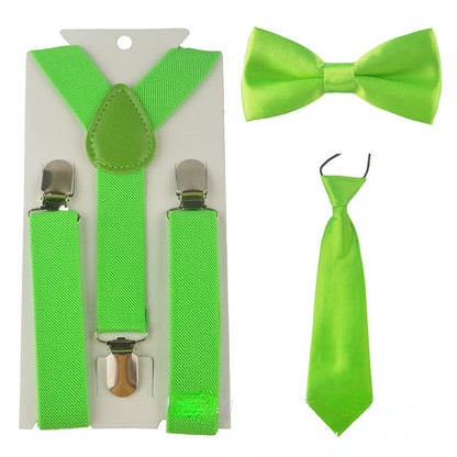 Kids Baby Elastic Suspenders Belt Bow Tie Set