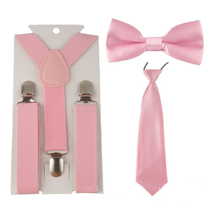 Kids Baby Elastic Suspenders Belt Bow Tie Set