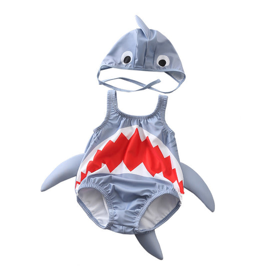 Baby Toddler girl boy Grey babyshark swimwear