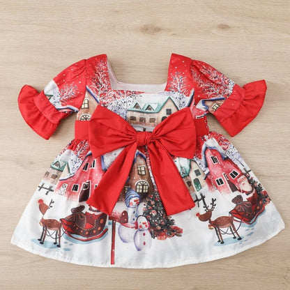 Sale Xmas Christmas Big Bow Pretty Dress Red