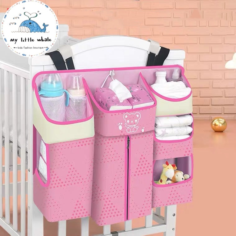 Baby Cot Bed Hanging Storage Bag Crib Cot Organizer Storage Bag