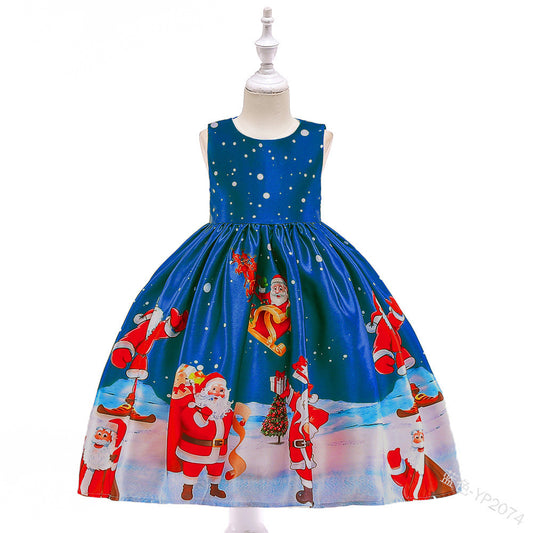 Sale Girls Christmas party dress Blue