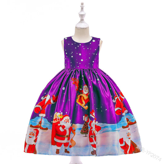 Girls Christmas party dress Purple