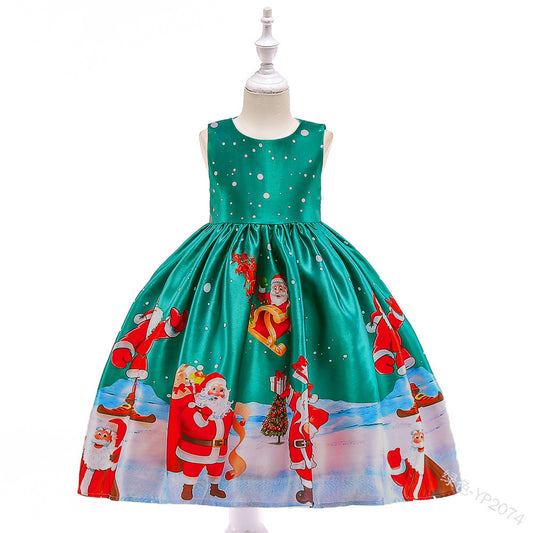 Sale Girls Christmas party dress Green