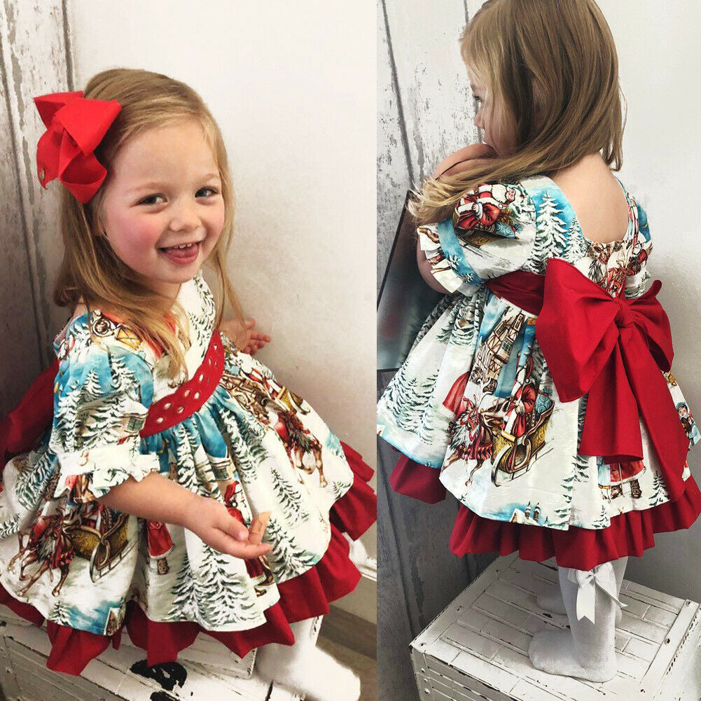 Sale Xmas Christmas Big Bow Pretty Dress