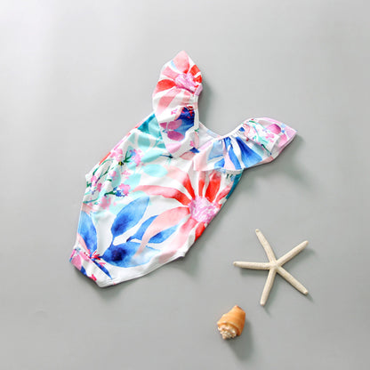 Toddler kids girl tie dye flowers swimsuits swimwear